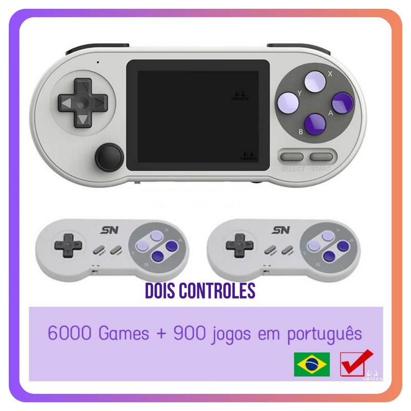 SF2000 console com 6900 jogos retrô